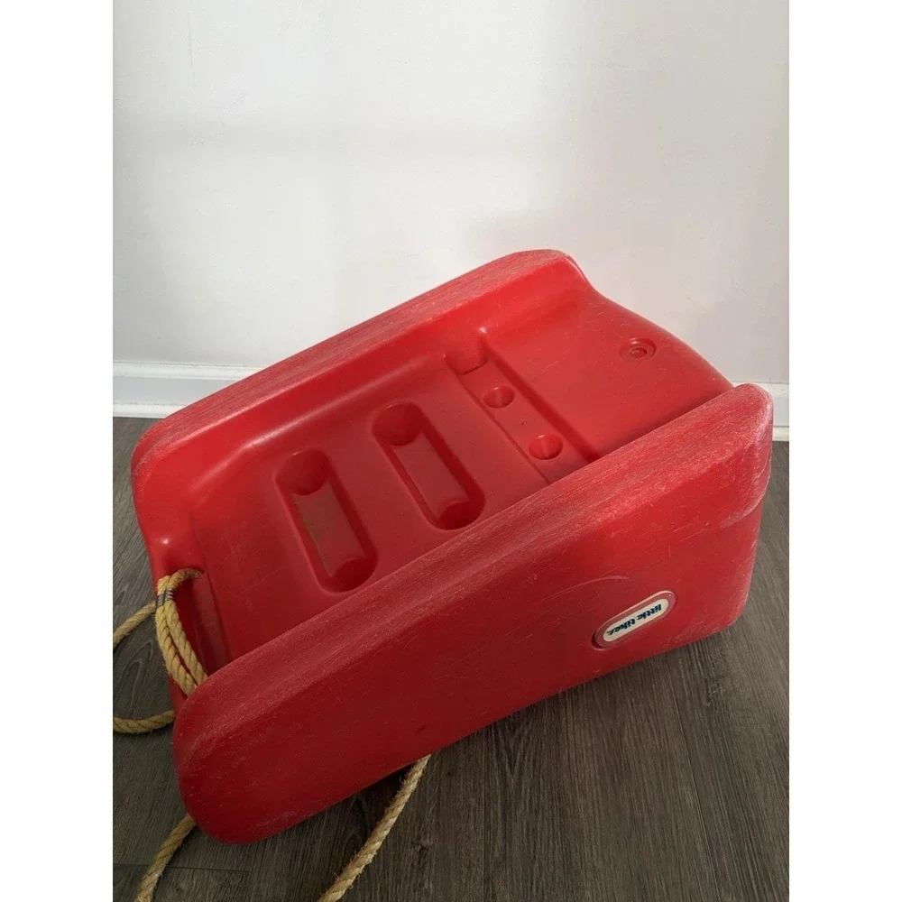 Vintage Little Tikes Toddler Child Size Red Plastic Snow Sled Sledding Christmas